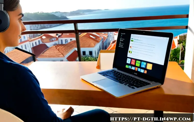 Home 30 디지털 노마드를 위한 온라인 교육 플랫폼 - Photorealistic remote learning scene for a digital nomad: a Portuguese-speaking young professional s...
